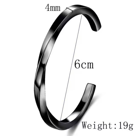 Stainless Steel Black Bangle Kara Bracelets for Men